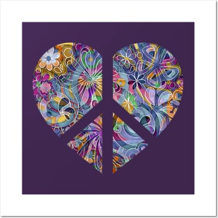 Artistic Heart Peace Symbol Posters and Art